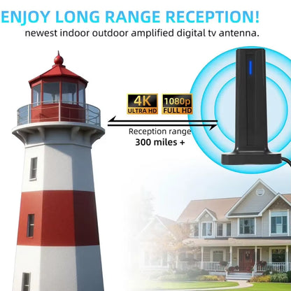 Smart TV Indoor HD Digital TV Antenna Receiving Distance Signal Amplifier Supports 4K 1080P High-Definition Mini Antenna